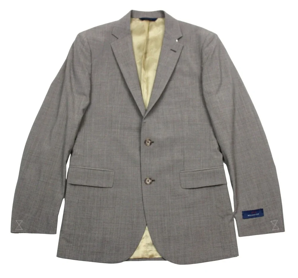 Brooks Brothers 1818 Milano Suit 36 R  30 W Mens Slim Fit Taupe Houndstooh Wool